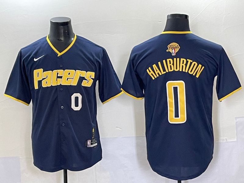 Men 2025 Indiana Pacers #0 Haliburton Blue Joint Name NBA Jersey style 23->->NBA Jersey